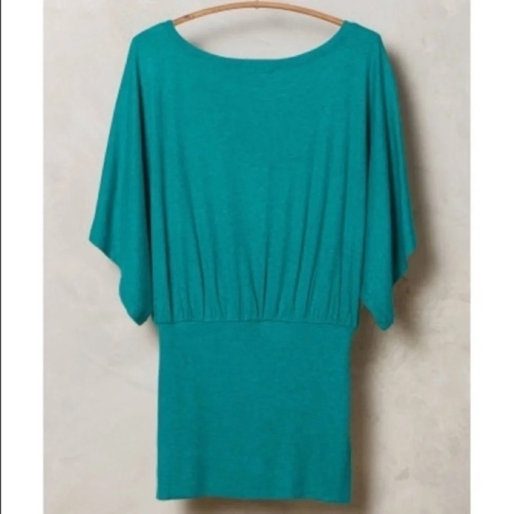 Anthropologie  Ribbed Kimono Teal Green Top Xs